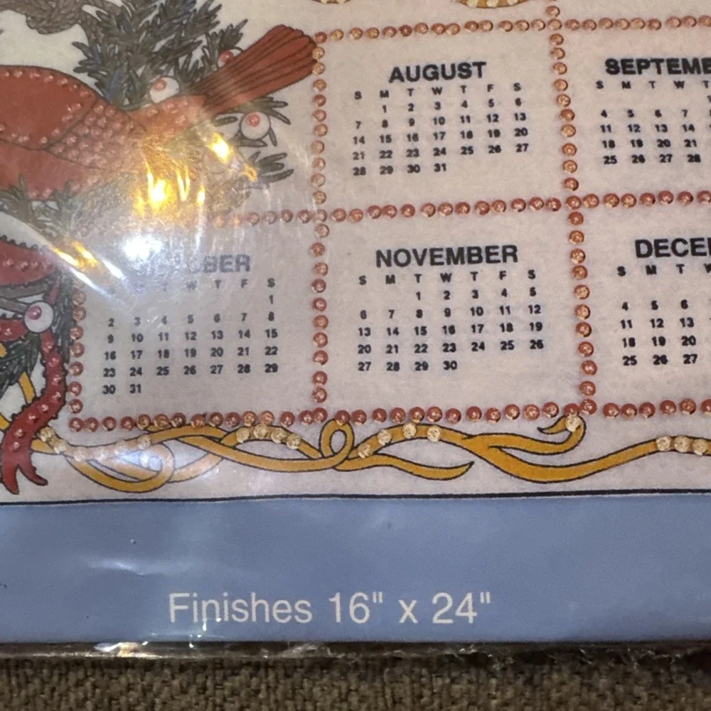 2005‎ Jeweled Calendar Kit 16x24 New Bird Theme Cardinals Bluebirds